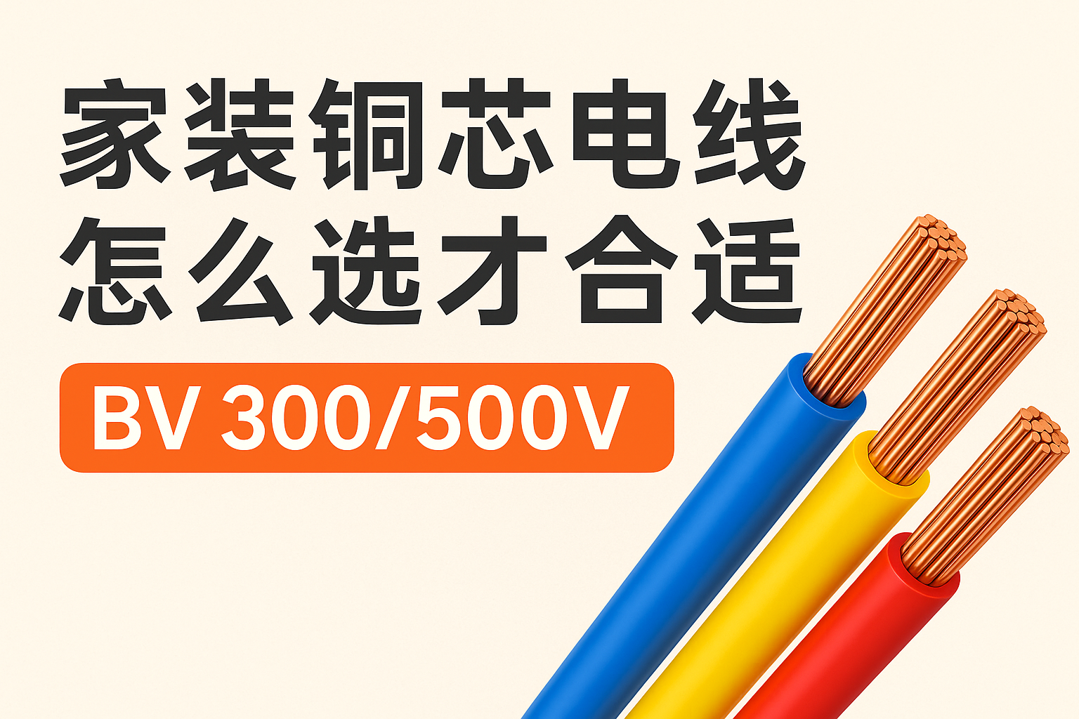 家装铜芯电线怎么选才相宜 BV 300/500V ？